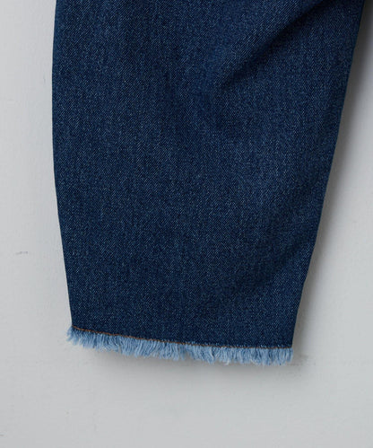 【KIDS】【TYPY DENIM】甘織り裾フリンジカーブデニム 【KIDS】【TYPY DENIM】甜美編織下襬流蘇曲線牛仔褲